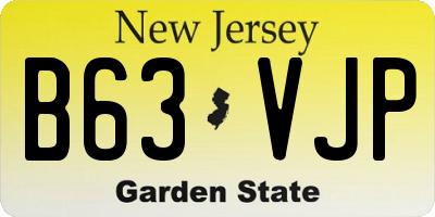 NJ license plate B63VJP