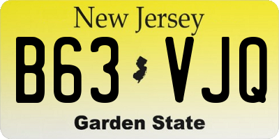 NJ license plate B63VJQ