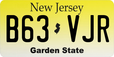 NJ license plate B63VJR