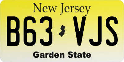 NJ license plate B63VJS