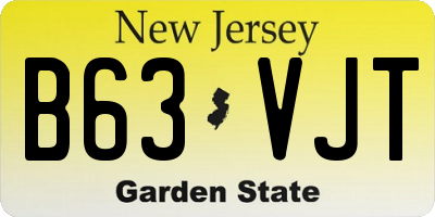 NJ license plate B63VJT