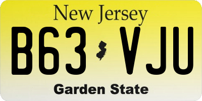 NJ license plate B63VJU