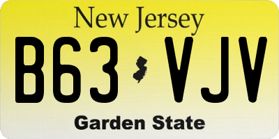 NJ license plate B63VJV