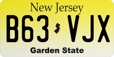 NJ license plate B63VJX