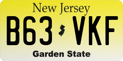 NJ license plate B63VKF