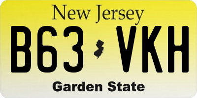 NJ license plate B63VKH