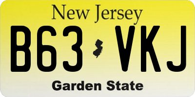 NJ license plate B63VKJ