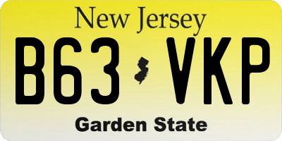 NJ license plate B63VKP