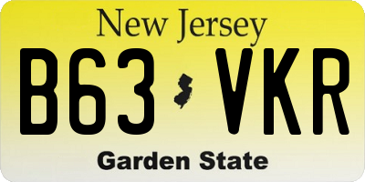 NJ license plate B63VKR