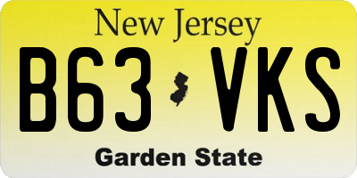 NJ license plate B63VKS
