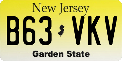 NJ license plate B63VKV