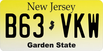 NJ license plate B63VKW