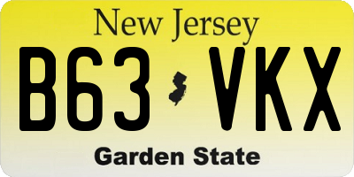 NJ license plate B63VKX