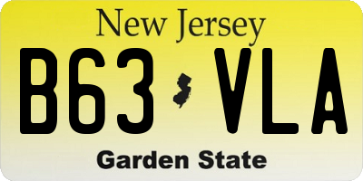 NJ license plate B63VLA