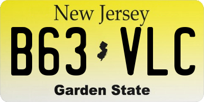 NJ license plate B63VLC
