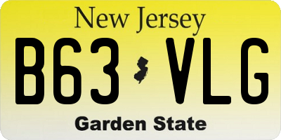 NJ license plate B63VLG