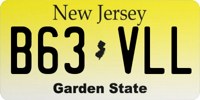 NJ license plate B63VLL