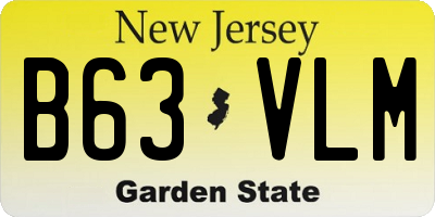 NJ license plate B63VLM