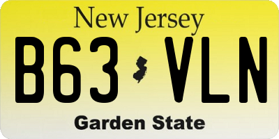 NJ license plate B63VLN