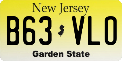 NJ license plate B63VLO