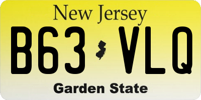 NJ license plate B63VLQ