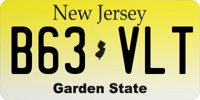 NJ license plate B63VLT
