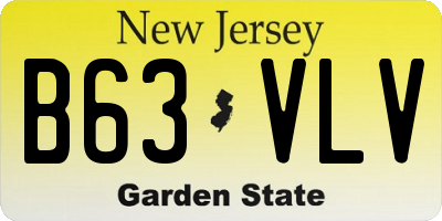 NJ license plate B63VLV