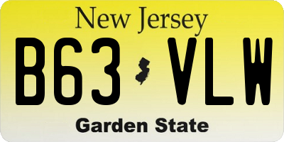 NJ license plate B63VLW