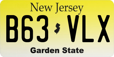 NJ license plate B63VLX