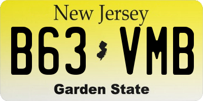 NJ license plate B63VMB