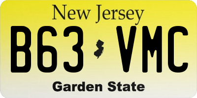NJ license plate B63VMC