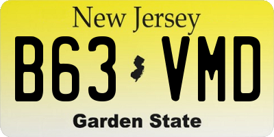 NJ license plate B63VMD