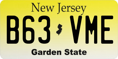 NJ license plate B63VME
