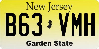 NJ license plate B63VMH