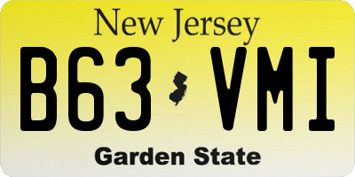 NJ license plate B63VMI