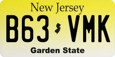 NJ license plate B63VMK