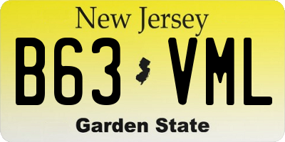 NJ license plate B63VML
