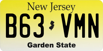 NJ license plate B63VMN