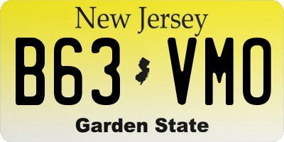 NJ license plate B63VMO