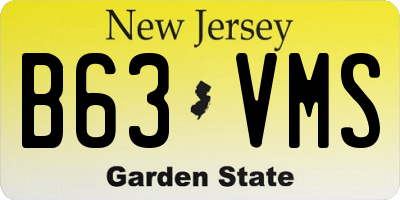 NJ license plate B63VMS