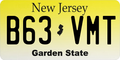 NJ license plate B63VMT