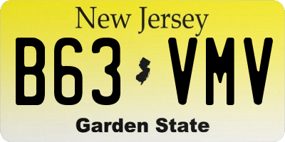 NJ license plate B63VMV