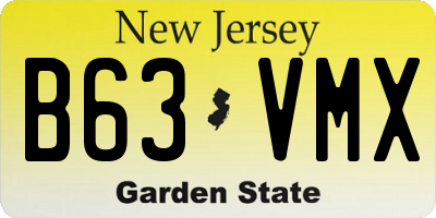 NJ license plate B63VMX