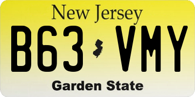 NJ license plate B63VMY