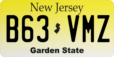 NJ license plate B63VMZ