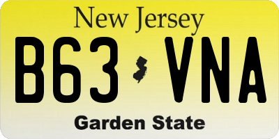 NJ license plate B63VNA