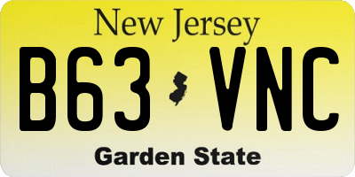 NJ license plate B63VNC