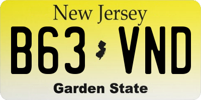 NJ license plate B63VND