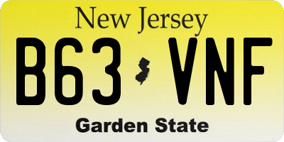 NJ license plate B63VNF