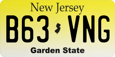 NJ license plate B63VNG